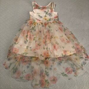 Pink and Violet Macy’s girls floral formal dress. Size 12.